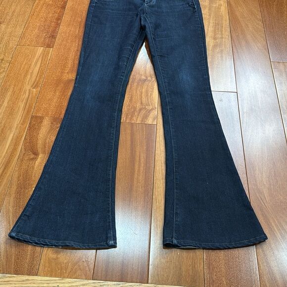 Paige Lou Lou Mid Rise Blue Skinny Flare Full Length Stretch Denim Jeans Size 29 - Picture 3 of 13